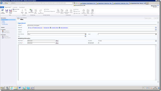 specify appointment data