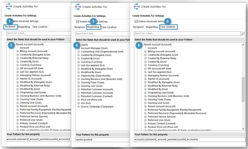 Configuration for CreateActivities For Example