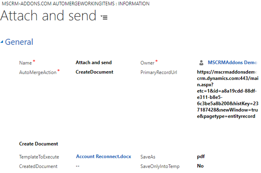 MSCRM-ADDONS.COM AUTOMERGEWORKINGITEMS: Information