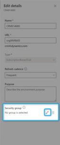 Options to edit your security group.