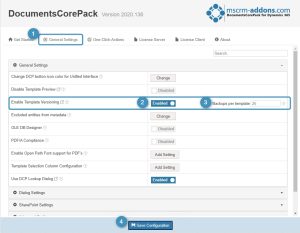 Enable Template Versioning in DocumentsCorePack Template Designer