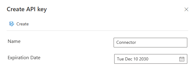 Setting a name and date for the key