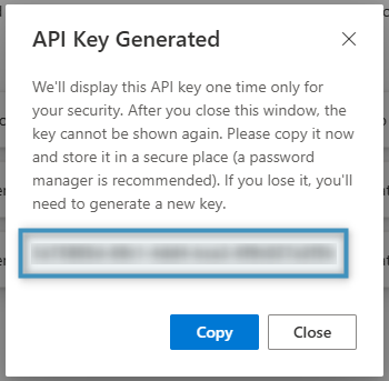 The generated key