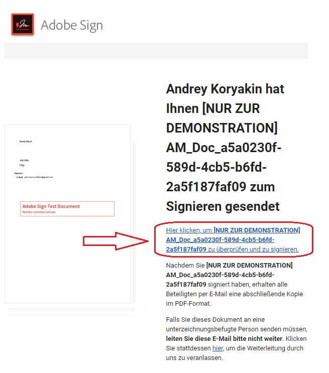 Adobe Sign Invitation