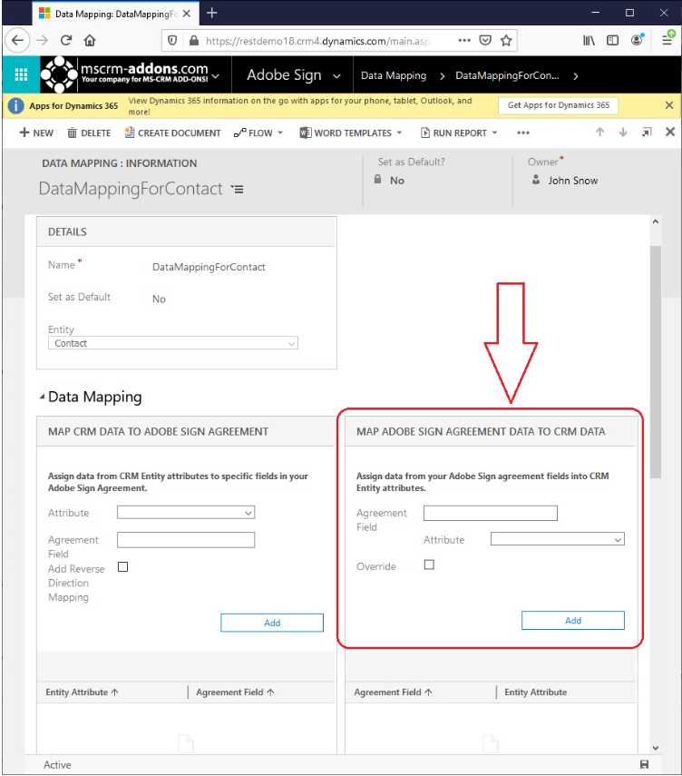 Data Mapping For Contact 