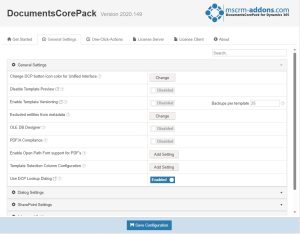 DCP General Settings