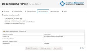 Tab "License Server"