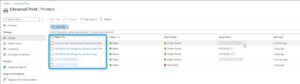 Microsoft Universal Print dashboard.
