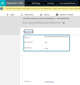 Create a new settings key.
