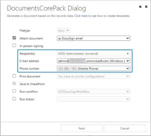 Additional dropdowns in the OCA.