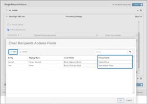 Select which Phone fields are selectable in the Dialog.