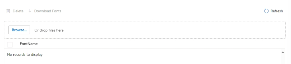 The Font Management tab