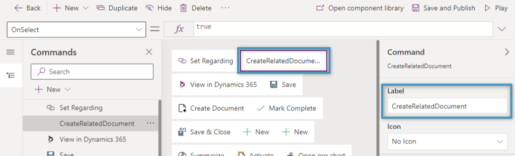 The custom button as shown in the designer