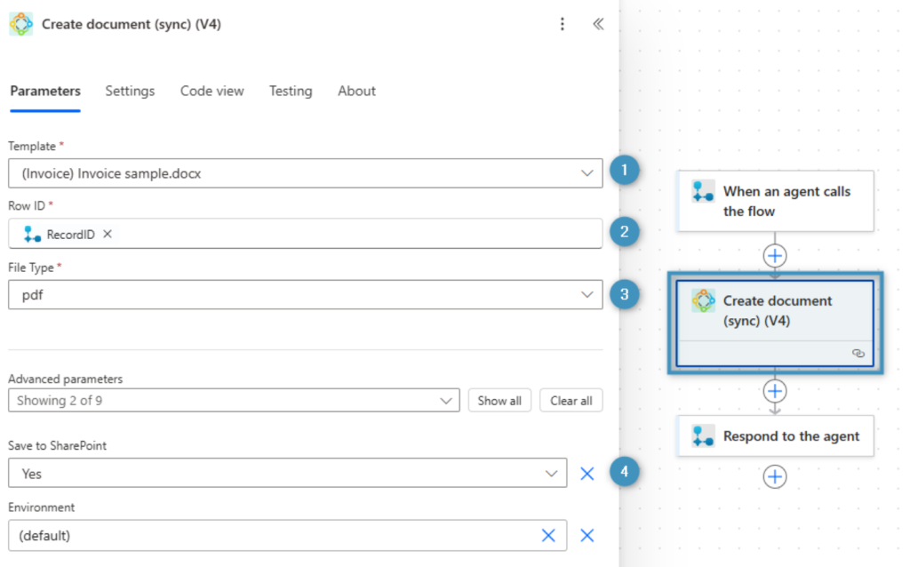 create document from DCP connector