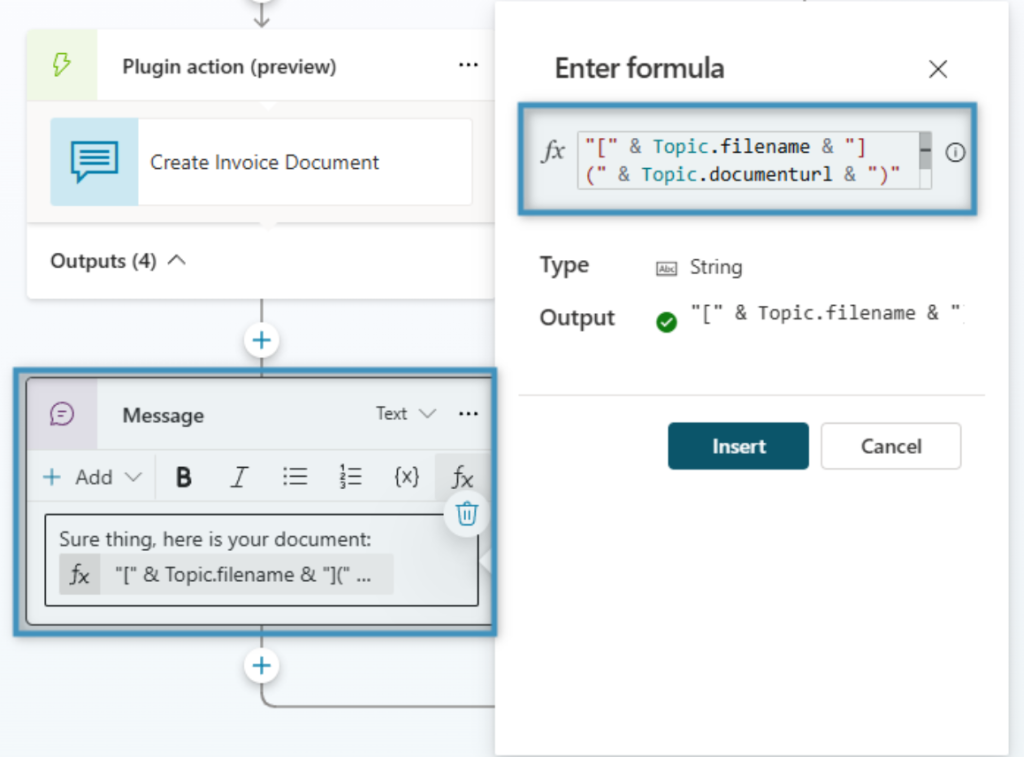 insert a formula