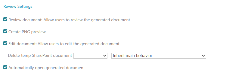 Review Settings
