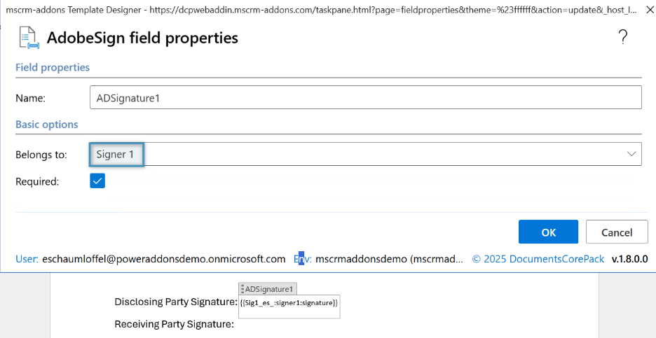 Adding AdobeSign Signers