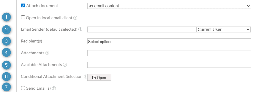 Email content settings