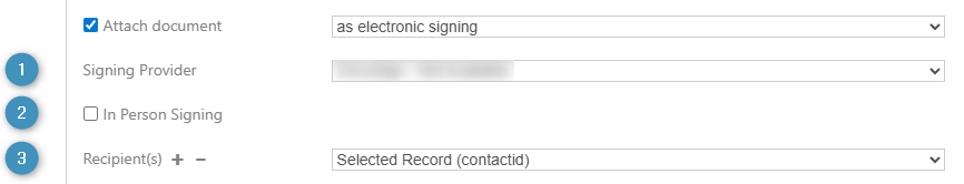 Electronic signing settings