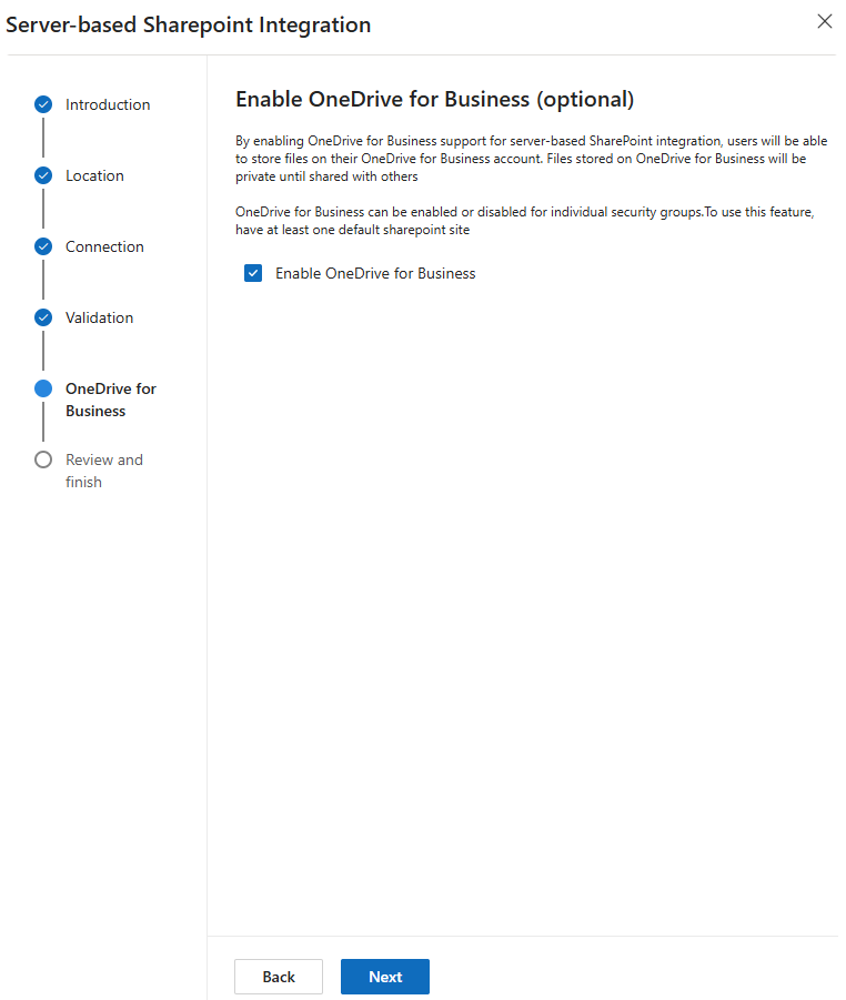 Enable OneDrive for Business