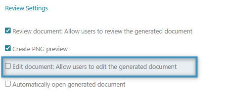 Disabled ‘Edit document’
