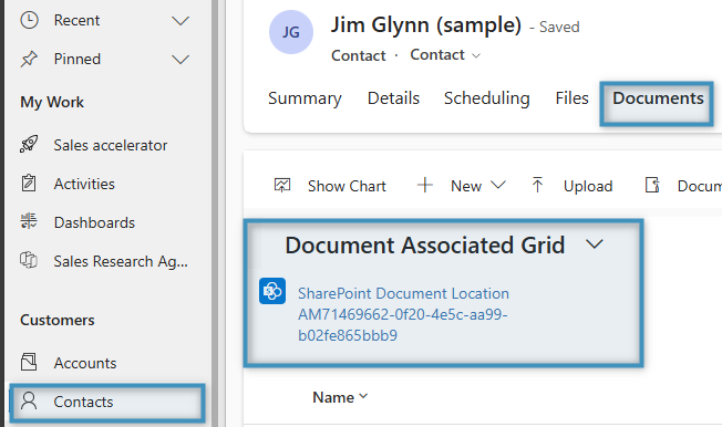 Locating our SharePoint document in Dynamics 365