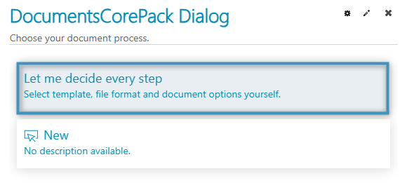 Selecting ‘Let me decide every step’ in DCP
