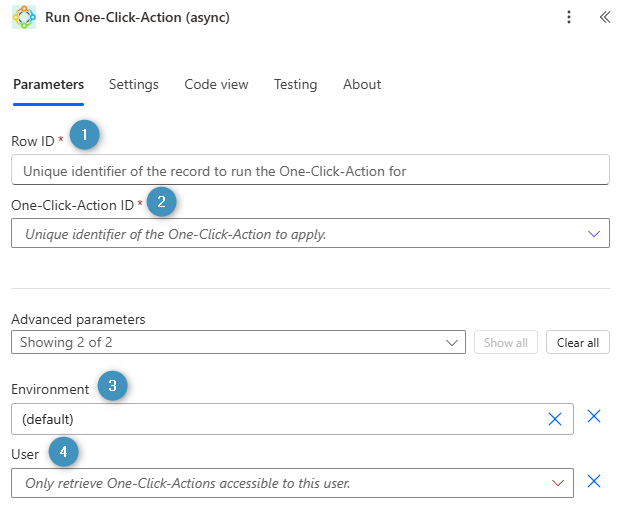Run One-Click-Action (async)