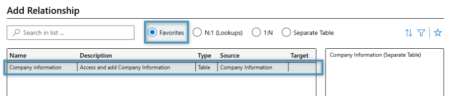 Adding the Company Information table
