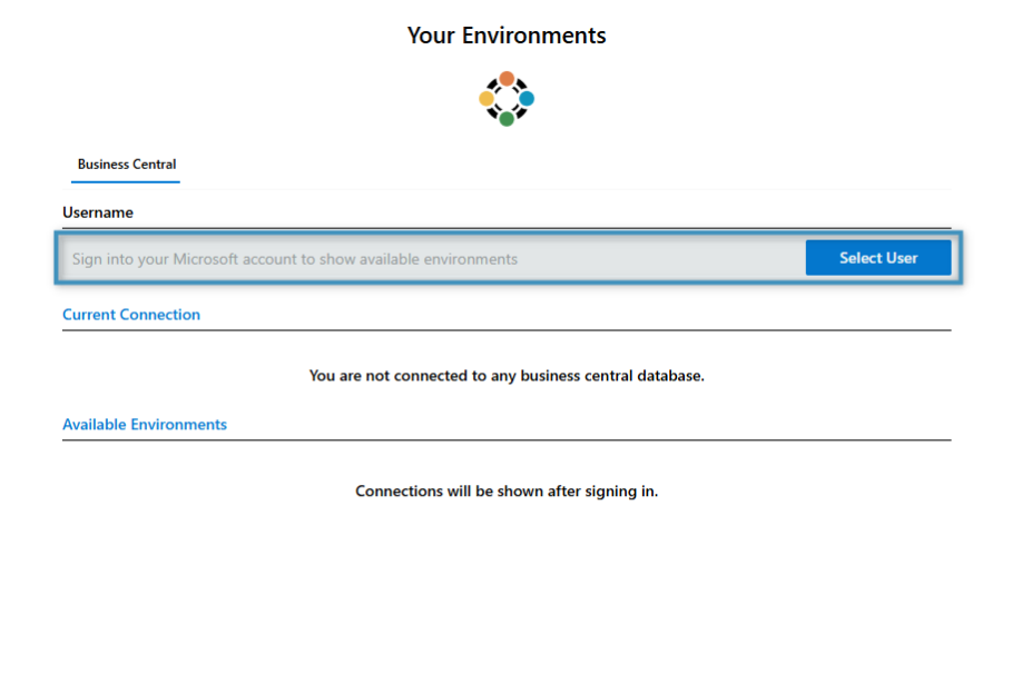 The Connection Dialog. This is where you enter your credentials.